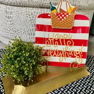 Coton Colors/Happy Everything Red and White Striped Mini Platter WITHOUT Attach